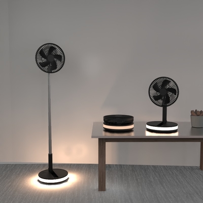 HEBRONFAN Pedestal Table Fan Home Appliance Portable Cordless Air Cooling Rechargeable