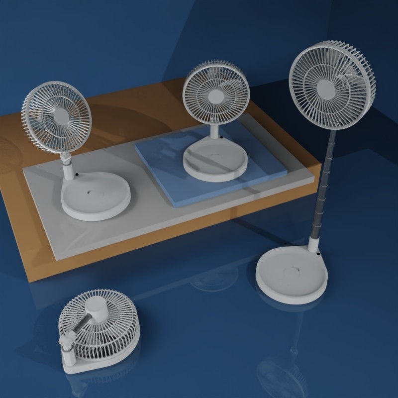 RF Control Rechargeable Handheld Foldable Portable Fan 160*301*260mm Fold Size